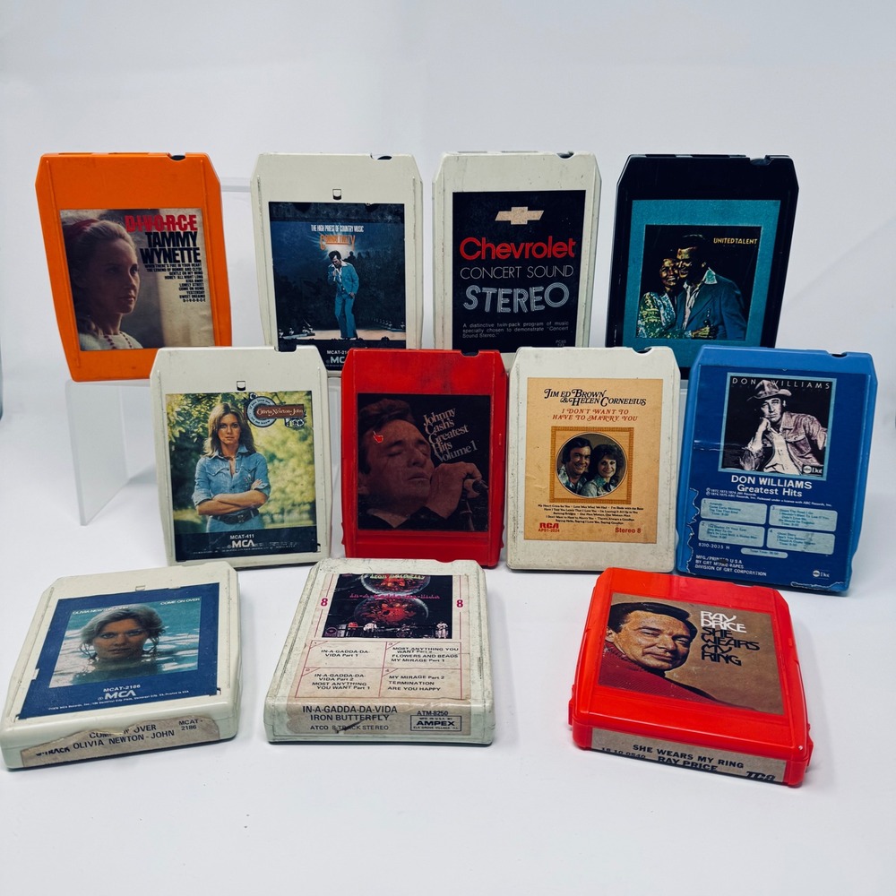 Mixed 8-Track Tape Lot Country Rock Multi Johnny Cash Iron Butterfly 11pc